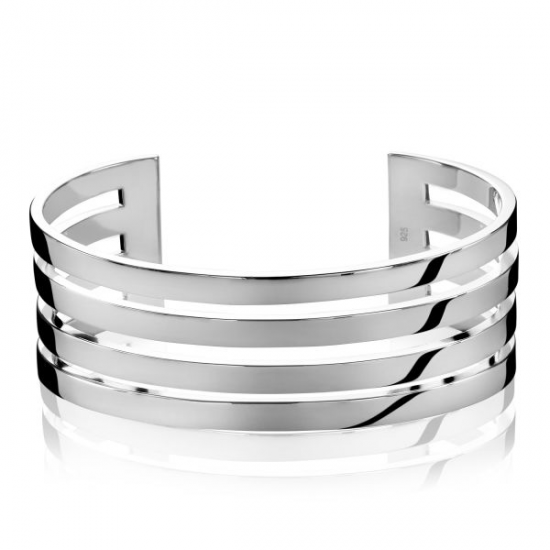 Zinzi mart Visser, zilver klem armband  4 baans 2mm br - 10025215