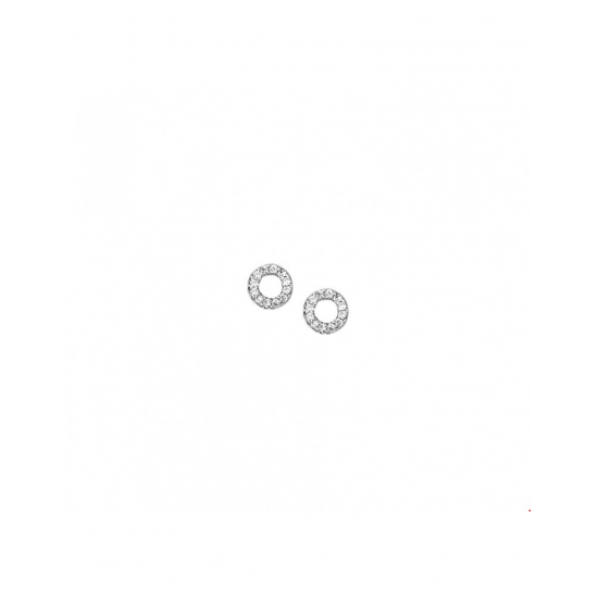 Zilverenoorknoppen zirkonia in cirkel  ( 1323133 )  tray 1 - 10027672