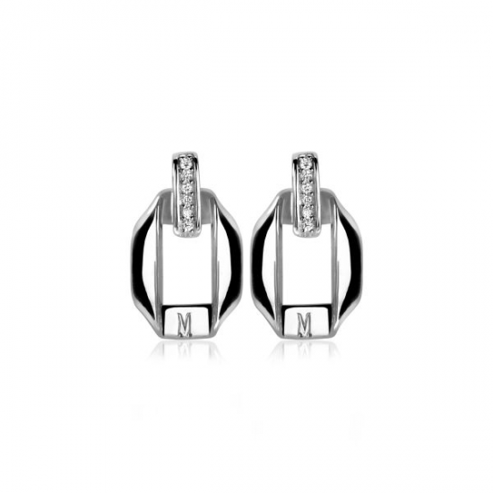 Zinzi mart Visser, zilver Oorsieraden met zirk   MVO2 - 10026356