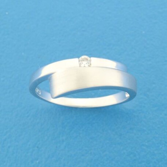 Zilveren ring met zirkonia mat/ glans mt 17,5 ( 1322278 ) - 10027981