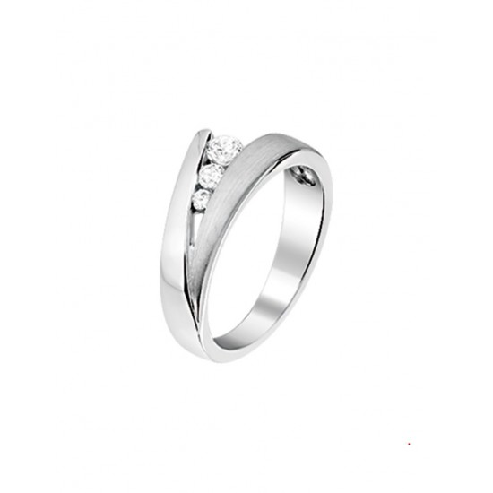 Zilveren ring met zirkonia mt 15.5 - 10028674