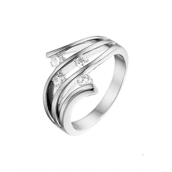 Zilverern ring met zirkonia maat 16 - 10028675