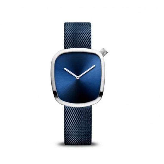 Bering pebble horloge blauw/staal   18034-307 - 10032579