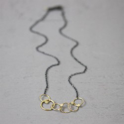 JEH Collier zilver oxy + Goldfilled cirkels - 10032623
