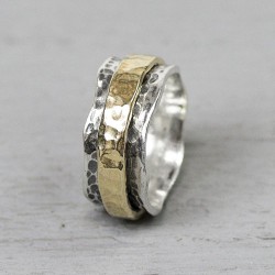 Jeh Ring zilver OXY + GOLDFILLED MT 56 - 10032748