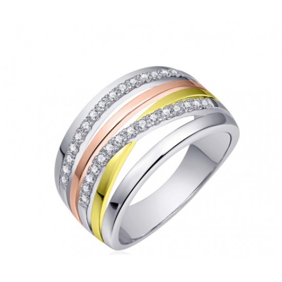 Zilveren Ring met  met zirkonia mt 54 - 10032830
