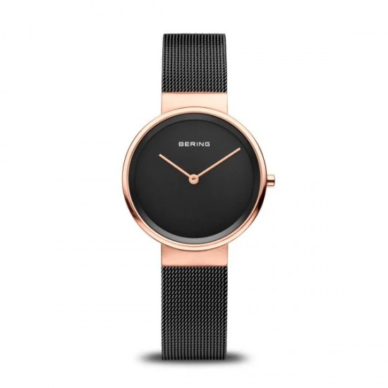 Bering dames horloge classic zwart met rose kast - 10029948