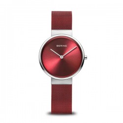 Bering horloge rood milaneese band en stalen kast 14531-303 - 10032567