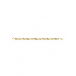 FJORY 14krt geel gouden figaro armband met zilveren kern 6mm 21cm 40-F0621 - 10033448