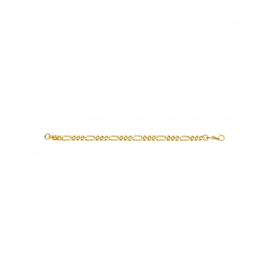 FJORY 14krt geel gouden figaro armband met zilveren kern 6mm 21cm 40-F0621 - 10033448