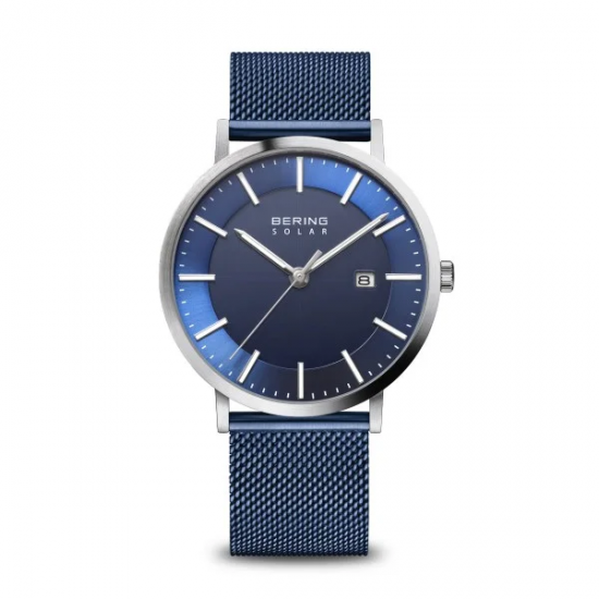 Bering Solar heren horloge blauwe wijzerplaat en band 15439-307 - 10033508