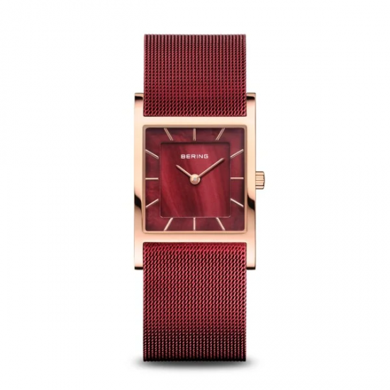 Bering dams horloge Saffierglas rosÚ kast rood milanese band en wijzerplaat  10426-363-s - 10033795