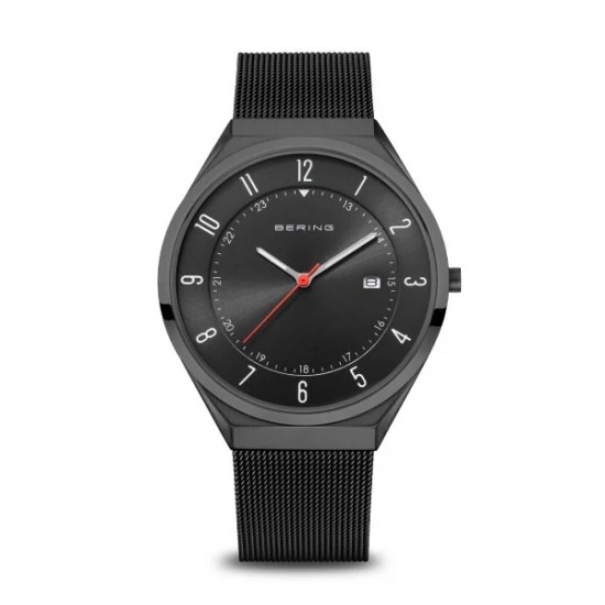 Bering horloge zwart met milaneese band 18740-222 - 10033803