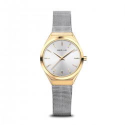 Bering dames horloge bicolor met zirkonia in wijzerplaat - 10033830