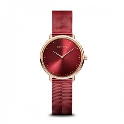 Bering dames horloge rood met rosÚ kast 15729-363 - 10033832