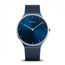 Bering heren horloge blauw met mesh band en saffier glas  18440-397 - 30035997