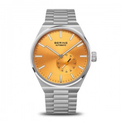Bering heren automaat horloge met geel/oranje wijzerplaat 19441-701 - 30036377