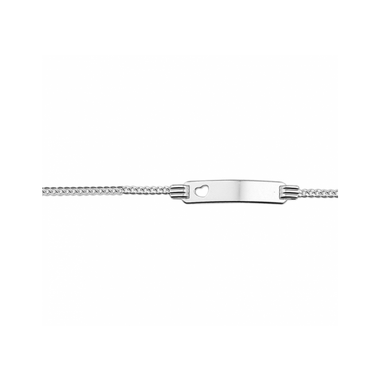 Zilveren graveerarmband hart gourmette plaat 4,8 mm 13-15cm - 30038209