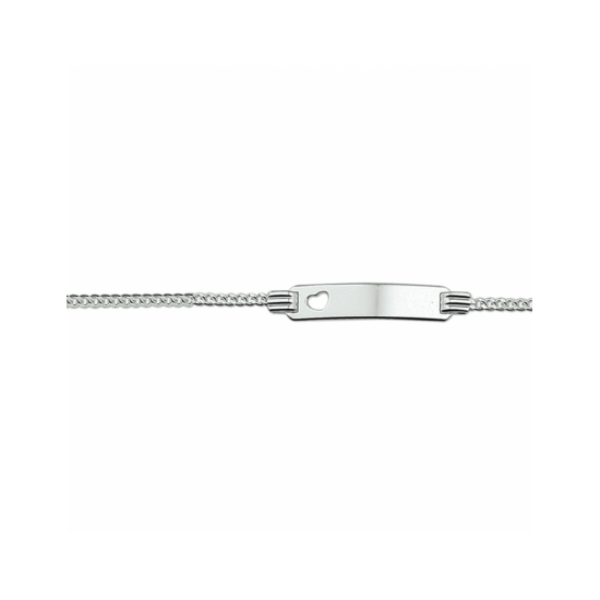 Zilveren graveerarmband hart gourmette plaat 4,8 mm 13-15cm - 30038209