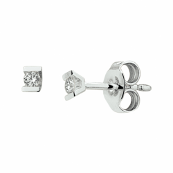 witgouden 14krt oorknoppen met diamant 0.08ct (2x0.04ct) h si - 30038050