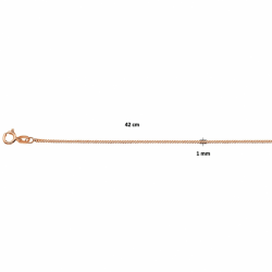 rosé gouden 14krt collier gourmette 1,0 mm 45cm - 30037901