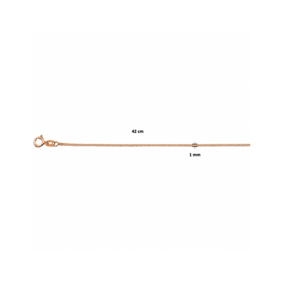 rosé gouden 14krt collier gourmette 1,0 mm 45cm - 30037901
