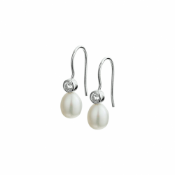 zilveren oorhangers met parel en zirkonia ( 1322929 ) - 10029156