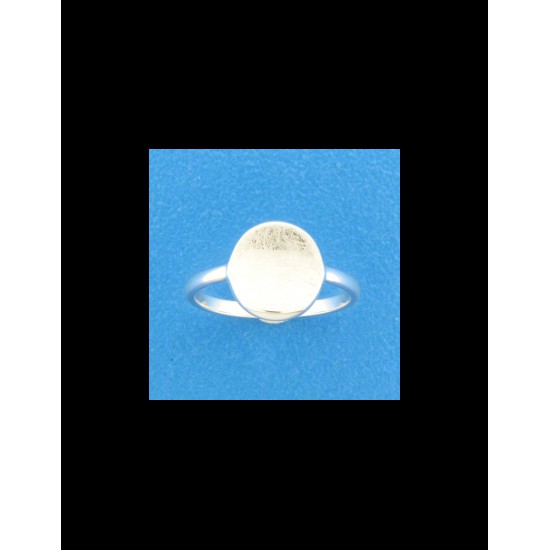 Zilveren ring  rond met ijsmat mt17.75 - 10031223