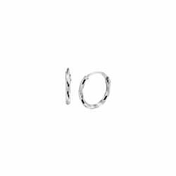 zilveren oorringen ronde buis 1,5 mm gediamanteerd - 30038057