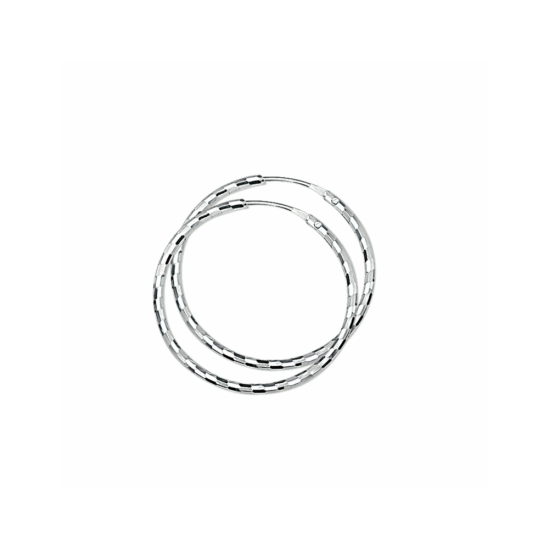 zilveren oorringen ronde buis 1,5 mm gediamanteerd - 30038057