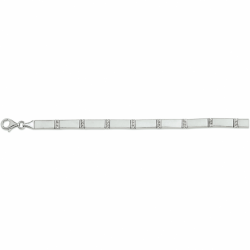 zilveren collier met  zirkonia poli/mat 5,2 mm 43 cm - 30037876