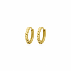 geelgouden 14krt klapoorringen gediamanteerd  10.5x1.5mm - 30037851