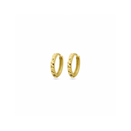 geelgouden 14krt klapoorringen gediamanteerd  10.5x1.5mm - 30037851
