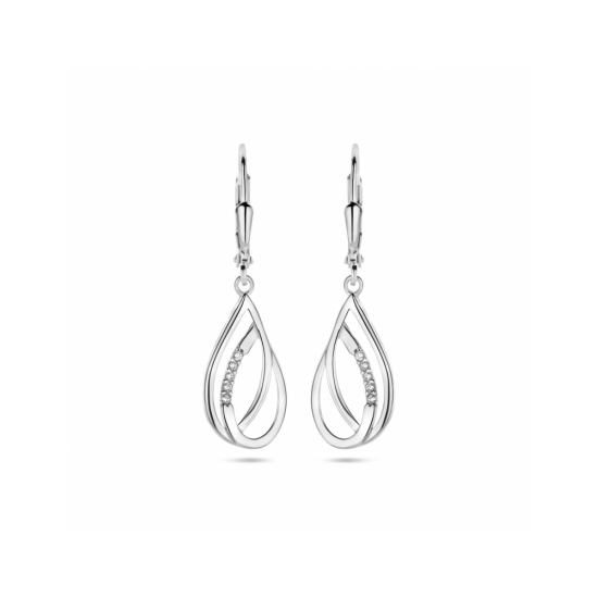 zilveren Oorhangers druppel zirkonia brisur haak 34 mm - 30038186