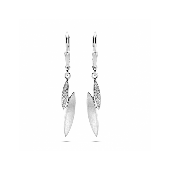 zilveren oorhangers met  zirkonia poli/mat 36 mm 1341203 - 30038185